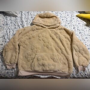 Flower plush hoodie